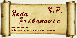 Neda Pribanović vizit kartica